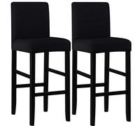 MINGZJ 2 Pièces Tabourets Hauts Housse de Chaise de Bar Couverture de Chaise de Pub Amovible et élastique,Seulement Housses,Noir