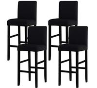 MINGZJ 4 Pièces Tabourets Hauts Housse de Chaise de Bar Couverture de Chaise de Pub Amovible et élastique,Seulement Housses,Noir