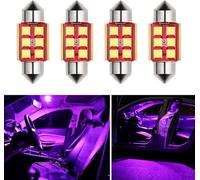 MINHADISI Lot de 4 ampoules navettes DEL DE3175 DE3021 31 mm sans erreur super lumineuses 6000 K 3030 pour plafonniers et feux de plaque d'immatriculation, blanc xénon, 3,2 cm (violet)