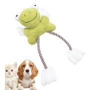 Minhaxue Jouet en Peluche pour Chien | Crépitant en Forme De Grenouille avec Corde en Coton - Jouets à Couiner pour Chiens - pour Chiens Mordeurs Et Chiots Mâchage Nettoyage Dentaire