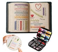 Minhaxue Livre de point à faire soi-même, Kit Livre Échantillons Broderie Léger, Embroidery Stitche Book, Ensemble Guides Points Broderies Nouveauté pour débutants adultes et amateurs debroderie