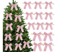 Minhaxue Lot de 12 Nœuds de Noël en Velours - 8,5cm Arcs d'arbre Noël - Arc de Guirlande - Nœuds en Velours pour Décoration de Sapin de Noë, Emballage Cadeau, Couronnes, Porte d'Entrée, Cheminée