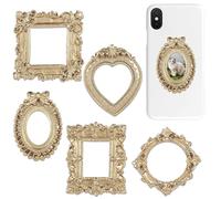 Minhaxue Mini Gold Picture Frames - 5 Pièces Décoration De Table Rétro | Petit Cadre Photo Pour Mur - Pour Bureau À Domicile Salon Chambre Étude Chambre D'Enfant Coiffeuse Table De Chevet Bibliothèque