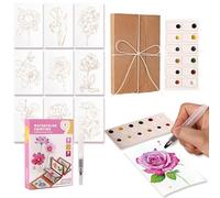 Minhaxue Mini Kit de Peinture Aquarelle,Kit cahier d'exercices peinture débutant, de Peinture Portable | pour voyage extérieur maison journal famille débutants artistes