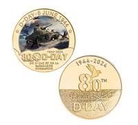 MINHBDER Pièces Commémoratives 80E Anniversaire du Débarquement en Normandie Pièces De Collection Cadeaux Cadeaux d'anniversaire Cadeaux De Noël