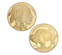 MINHBDER Pièces Commémoratives des États-Unis D'Amérique, Pièce De Monnaie De Buffle Plaquée Or, Art Indien, Cadeau Souvenir Créatif pour Collection, Décoration De La Maison