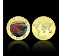 MINHBDER Pièces Commémoratives Nouvelles Sept Merveilles du Monde Pièce en Plaqué Or Badge en Métal Collection De Médailles Cadeau