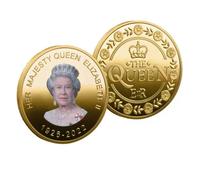 MINHBDER Pièces Commémoratives Reine Elizabeth II d'Angleterre Pièce De Défi Médaillons Plaqués Or/Argent Collectionnez en Cadeau