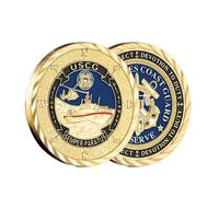 MINHBDER Pièces Commémoratives Semper Paratus des Garde-Côtes des États-Unis, Pièce Souvenir des Valeurs Fondamentales De L'Uscg, Collection Plaquée Or pour Vétérans, Cadeaux