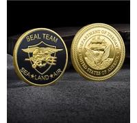 MINHBDER Pièces Commémoratives Us Navy Seal Team Pièce De Défi Plaquée Or Collection De Pièces Souvenirs Cadeaux