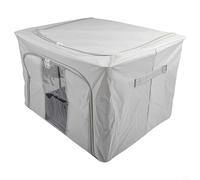 Minhe Boîte de rangement avec cadre en acier pour l'organisation de la maison, design pliable en tissu Oxford, grande capacité, sac de rangement étanche et robuste pour vêtements (66 L, gris)