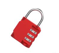 Minhe Cadenas à combinaison à 4 chiffres avec corps en alliage de zinc et anse en acier renforcé pour sécuriser les bagages, les outils, les casiers de gym et les portes en fer (rouge)