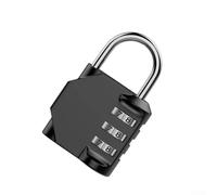 Minhe Cadenas à combinaison à 4 chiffres avec corps en alliage de zinc et anse en acier renforcé pour sécuriser les bagages, les outils, les casiers de gym et les portes en fer (noir)