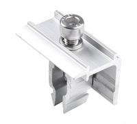 Minhe Collier de serrage rapide pour panneau solaire PV, acier inoxydable et alliage de zinc, convient pour une hauteur de cadre de 30 à 50 mm (clip d'extrémité argenté)