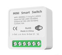 Minhe Commutateur WiFi intelligent 16 A 2 voies pour mini relais avec application de commande vocale pour Alexa pour Tuya Smart-Life, disjoncteur minuteur à distance 2,4 GHz, ABS + PC ignifuge pour