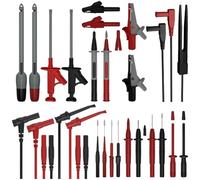 Minhe Ensemble complet de 25 fils de test pour multimètre et fils de sonde avec connecteurs banane de 4 mm, embouts en acier remplaçables, pinces crocodiles et tube flexible en PVC pour mesures