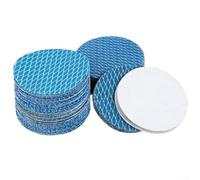 Minhe Lot de 100 disques abrasifs en aluminium bleu avec motif pour anti-encrassement, patins de ponceuse autocollants floqués (grain 240) - 10,2 cm