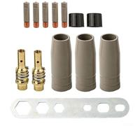 Minhe Lot de 13 buses de torche de soudage 15AK | Embouts anti-adhésifs sans air de 0,9 mm avec supports | Comprend des isolateurs et une clé pour un retrait efficace des scories