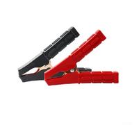 Minhe Lot de 2 pinces crocodiles isolées 150 A 100 A avec fer plaqué cuivre, pince de test à ressort électrique entièrement fermée pour câbles électriques et sondes, longueur 105 mm, ouverture de 30