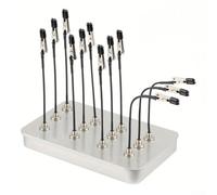Minhe Lot de 20 pinces crocodiles pliables en métal avec boîte de rangement pour modélisme, support de pulvérisation d'aérographe, outil de troisième main, base magnétique avec embouts de protection
