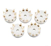 Minhe Lot de 5 douilles en porcelaine à 9 broches pour tube de montage sur circuit imprimé, compatible avec les valves audio sous vide 12AX7 ECC83 T7 U7, céramique résistante à la chaleur pour