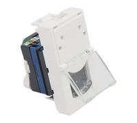 Minhe Lot de 5 modules Cat6 rotatifs pour prise Keystone pour panneau de connecteur réseau, 45 x 22,5 mm, blanc, avec cache anti-poussière et porte-étiquette, pour façade de style français