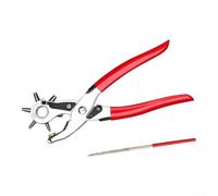 Minhe Pince perforatrice multi-usage pour cuir, ceintures, tissu et cartes en PVC avec 6 tailles interchangeables, outil manuel en acier au carbone robuste pour loisirs créatifs (simple)