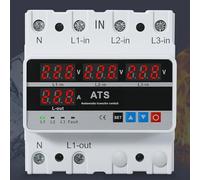 Minhe Protection de tension triphasée à quatre fils | Protection contre la sur/sous-protection avec écran LCD | Disjoncteur réglable 63A/100 A pour fonction ATS - Montage sur rail DIN AC 220 V (100 A)
