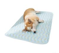 Minhe Tapis de refroidissement pour animaux domestiques 70 x 55 cm pour soulager la chaleur, activé par pression qui refroidit au contact, design facile à nettoyer pour un usage fréquent (banane bleue