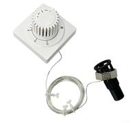 Minhe Tête de thermostat de radiateur avec réglage à distance Tube capillaire 2000 mm Compatible avec vannes filetées M30 x 1,5 Blanc 2 m