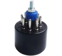 Minhe TS-8 Support de douille pour tube en bakélite | Connecteur électrique noir à 8 broches pour équipement audio | Montage de trou central, contacts plaqués étain - Unité unique (C)