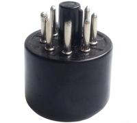Minhe TS-8 Support de douille pour tube en bakélite | Connecteur électrique noir à 8 broches pour équipement audio | Montage de trou central, contacts plaqués étain - Unité unique (A)