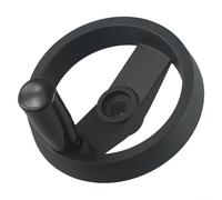 Minhe Volant à rayons pliable en alliage d'aluminium noir avec poignée rotative pliable, 12 mm alésage double rayon pour fraisage, tour et machines de meulage de précision