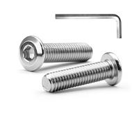 MINHER M4 x 30mm 20Pcs Tête Plate Vis D’assemblage à Six Pans Creux, Acier Inoxydable A2 V2A, Boulons de Meubles, Filetage Complet (Avec Clé Hexagonale)