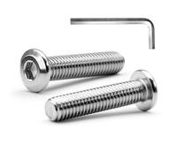 MINHER M4 x 35mm 20Pcs Tête Plate Vis D’assemblage à Six Pans Creux, Acier Inoxydable A2 V2A, Boulons de Meubles, Filetage Complet (Avec Clé Hexagonale)