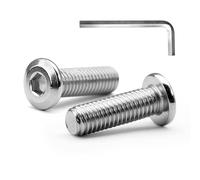 MINHER M6 x 25mm 20Pcs Tête Plate Vis D’assemblage à Six Pans Creux, Acier Inoxydable A2 V2A, Boulons de Meubles, Filetage Complet (Avec Clé Hexagonale)