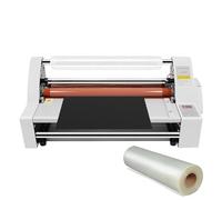 MINHUIJIHUI Plastifieuse Professionnelle + Machine à Plastifier Thermique Double Face avec Rouleaux Silicone Amovibles, 1.1m/Min, 0-180°C, 35cm, Affichage NuméRique pour éCole/Bureau/Publicité