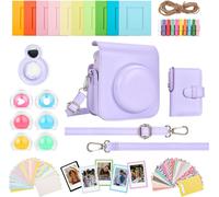 Mini 11 Case, PU Leather Protective Case for Instax Mini 11 Instant Camera Bag, Accessory Kit Mini12-8-purple, FUJI MINI 12 Accessory Kit