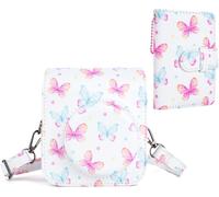 Mini 11 Case,PU Leather Protective Case for Instax Mini 11 Instant Camera Bag,Pink Butterfly,MINI 12,Instax Mini 12 Case