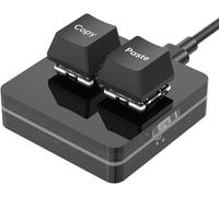 Mini 2 Keys Keyboard-Copy Paste Programmable RGB Mechanical Gaming Keyboard Macro Custom Compact Type C for Windows and Mac (Black,Copy/Paste)