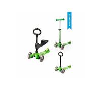 Mini 3 EN 1 Delux - Trottinette Enfant 3 Roues Avec Barre De Poussée -Vert - Trottinette