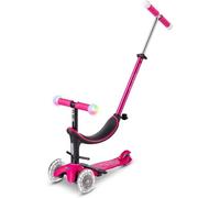 Micro | Trottinette Évolutive Mini 3en1 Révolution Magic | Trottinette 3 Roues | Roues Lumineuses | Guidon Lumineux | 1 à 6 Ans | Framboise