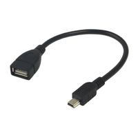 Mini 5-pin USB to USB 2.0 AF OTG adaptateur Cable, Longueur : 12cm(Noir)
