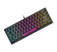 Mini 60% Clavier de Jeu, Câblé USB Gaming Keyboard, Configuration Compact 62 Touches, Ultra-Light Portable,QWERTY, Rétroéclairé RGB Clavier Semi-Mécanique à Membrane pour PC, Mac, Laptop-Noir