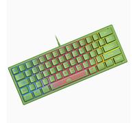 Mini 60% Clavier de Jeu, Câblé USB Gaming Keyboard, Configuration Compact 62 Touches, Ultra-Light Portable,QWERTY, Rétroéclairé RGB Clavier Semi-Mécanique à Membrane pour PC, Mac, Laptop-Vert