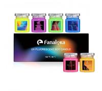 Mini 60 g * Lot de 6 bougies à basse température en cire de soja fluorescentes aux UV, dégagement de chaleur pour les soirées nocturnes,sans parfum (40 °C)