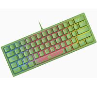 Mini 60% USB Wired Gaming Keyboard,Compact 62 Key Configuration,Ultra-Light Portable,QWERTY,RGB Backlit Semi-Mechanical Membrane Keyboard for PC,Mac,Laptop-Green