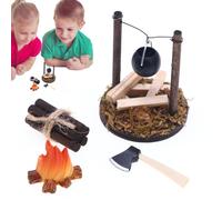 Mini Accessoire de de Foyer - Meubles de Maison de, feu de Camp de Jeu d'imagination, Mini Figurine | Jouets décoratifs Amusants pour Maison de Jeu créatif Cadeau d'anniversaire