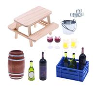 Mini Accessoires de Boisson Maison - Échelle de Modèle D'une Bouteille Rouge, Mini Simulation De Cave, Affichage De Vin Miniature, Accessoires De Bar Décoratifs | Mini Maison De Vin Rouge Modèle
