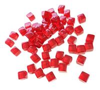 Mini Acrylique Cube Dice, Dice 8 mm, 200pcs Acrylique d6 Blanc, Petits marqueurs de comptage Rouge Transparents pour Les Jeux et l'éducation à Table